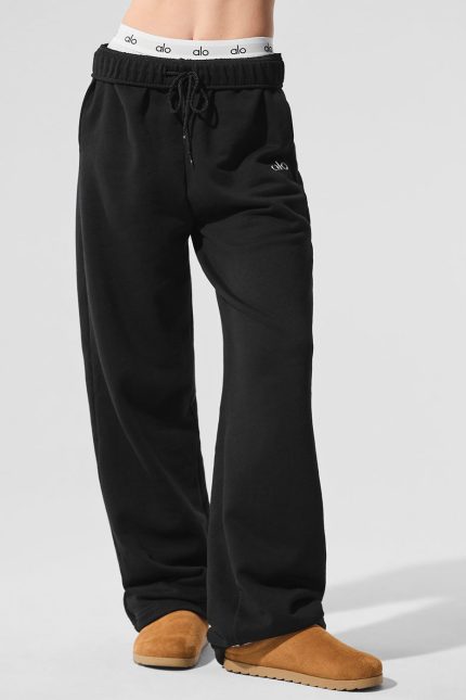 We are the best place to shop Accolade Straight Leg Sweatpant - Black Hot on Sale